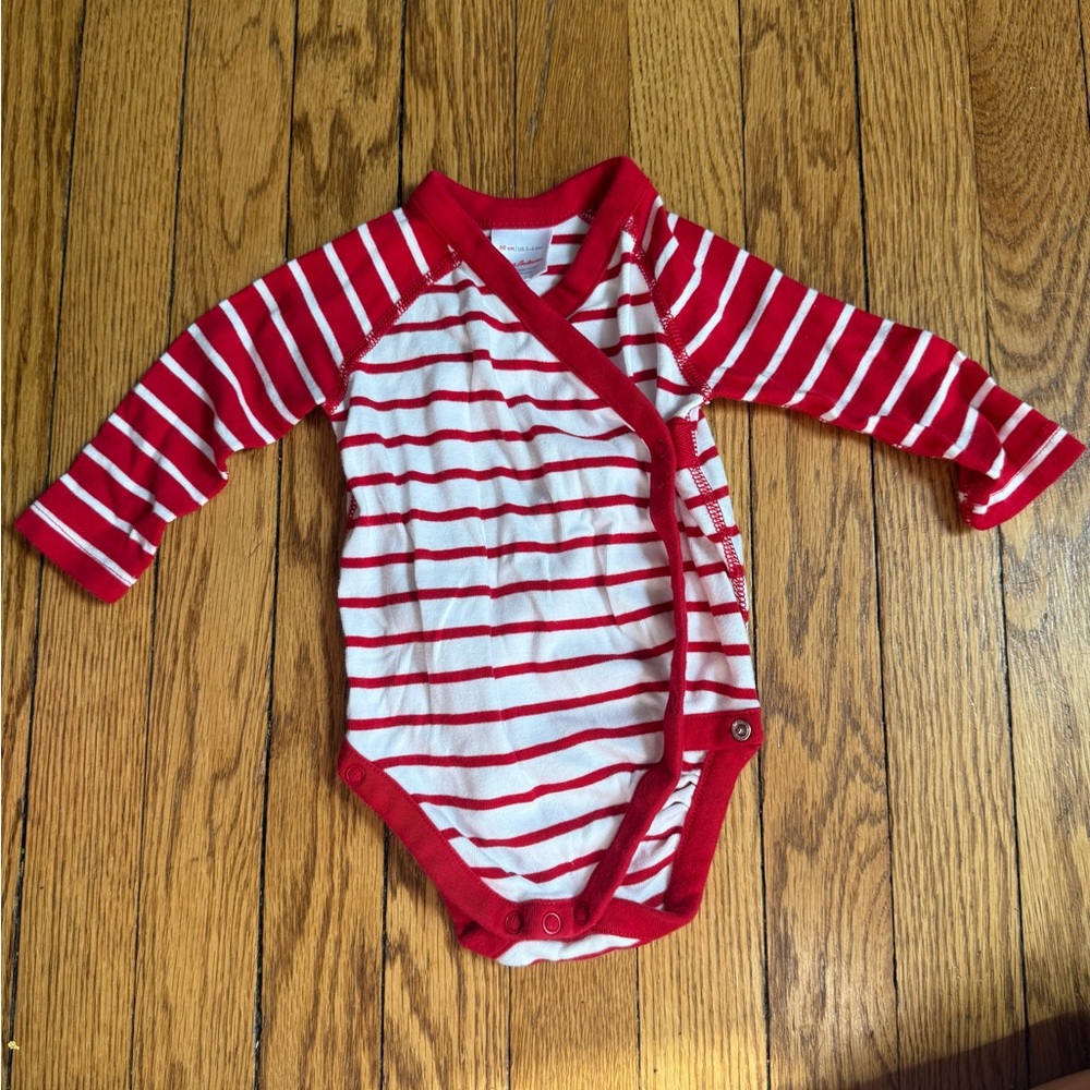 Hanna Andersson Striped Long Sleeve Onesie - Size 3-6 Months